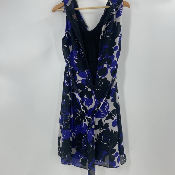 Trulli flowing black and purple ruffle trim flirty feminine coquette dress - Picture 13 of 16